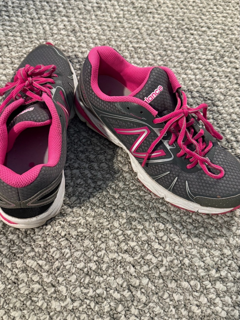 New Balance Women's Charcoal and Hot Pink Ribbon Awareness Running Sneakers